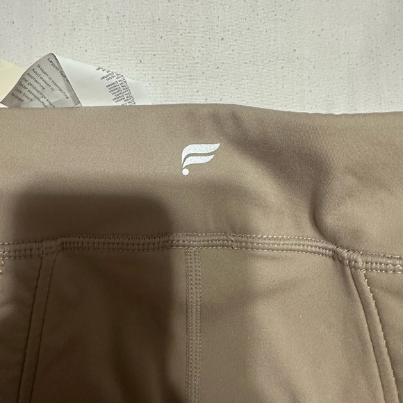 Fabletics Women's Taupe Bike Shorts - Picture 2 of 5
